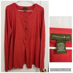 Mountain Lake Women's color coral cardigan Sweater size L